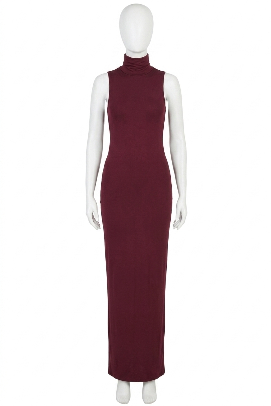 NEW ETERNE harlow soft jersey maxi dress in oxblood